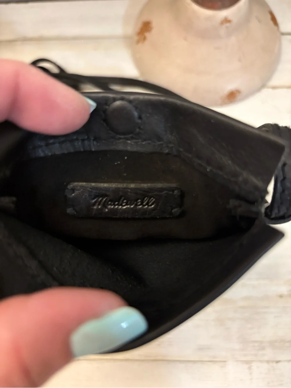 Madewell Black Leather Crossbody Phone Case